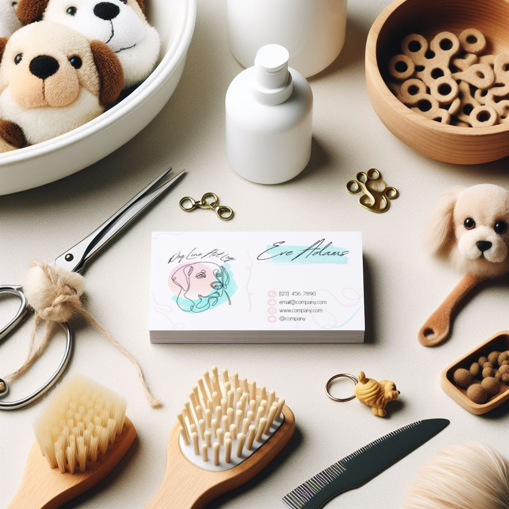 Canva Template: Line Art Dog Business Card